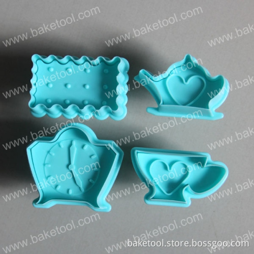 4pcs/set Styles Plunger Biscuit Mould Fondant Cake Decorating Tools Cookie Cutter